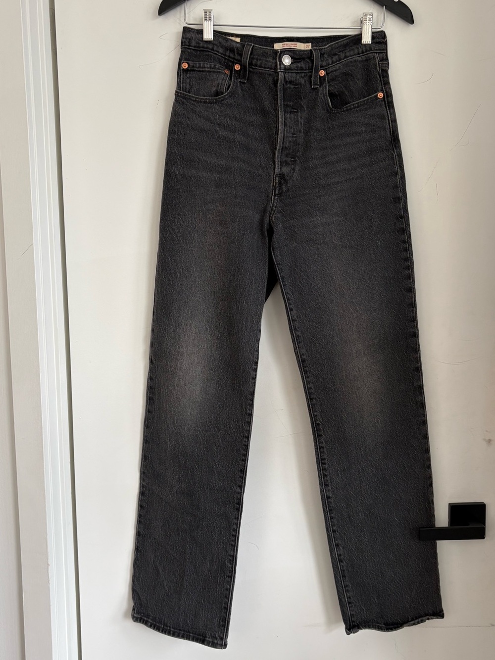Levi's Ribcage Black Straight Leg Jeans